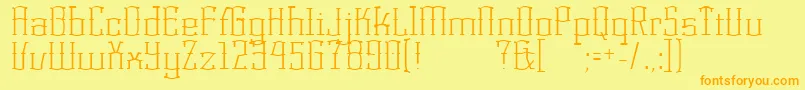 KorneuburgLight-Schriftart – Orangefarbene Schriften auf gelbem Hintergrund