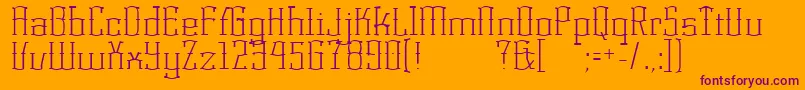 KorneuburgLight-Schriftart – Violette Schriften auf orangefarbenem Hintergrund