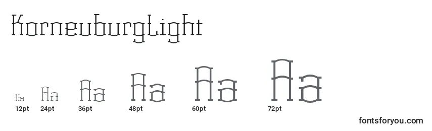 KorneuburgLight Font Sizes