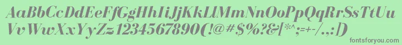 BodoniflfBolditalic Font – Gray Fonts on Green Background