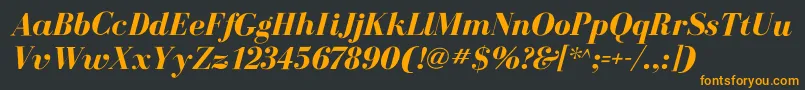 BodoniflfBolditalic Font – Orange Fonts on Black Background