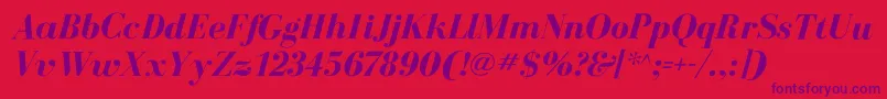 BodoniflfBolditalic Font – Purple Fonts on Red Background