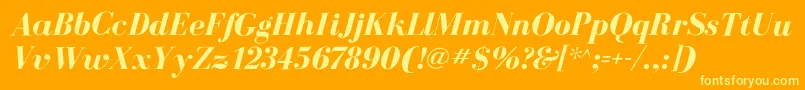 BodoniflfBolditalic Font – Yellow Fonts on Orange Background