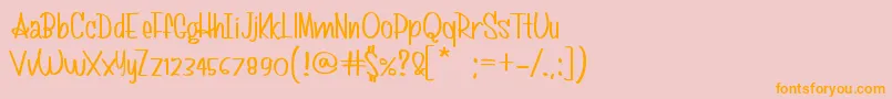 Kulintina Font – Orange Fonts on Pink Background