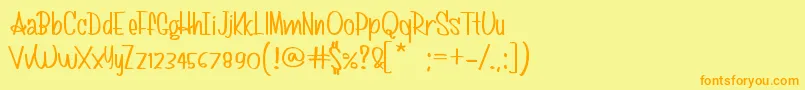 Kulintina Font – Orange Fonts on Yellow Background