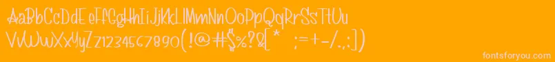 Kulintina Font – Pink Fonts on Orange Background