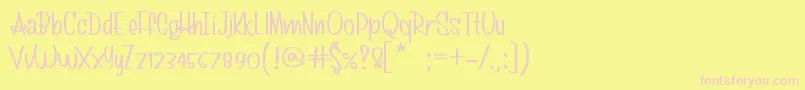 Kulintina-Schriftart – Rosa Schriften auf gelbem Hintergrund