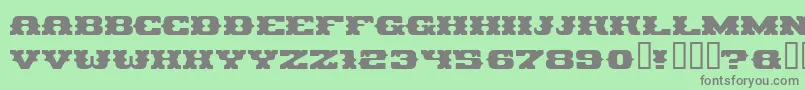 フォントPirag – 緑の背景に灰色の文字