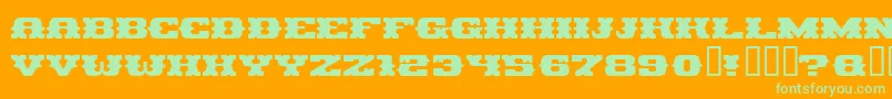 Pirag Font – Green Fonts on Orange Background