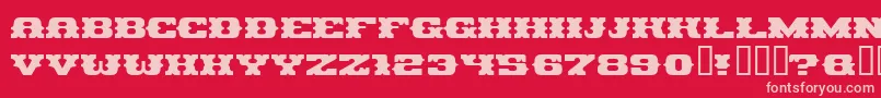 Pirag-Schriftart – Rosa Schriften auf rotem Hintergrund