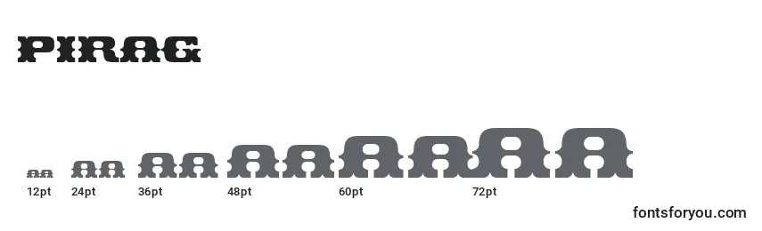 Размеры шрифта Pirag