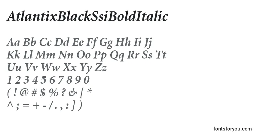 Fuente AtlantixBlackSsiBoldItalic - alfabeto, números, caracteres especiales