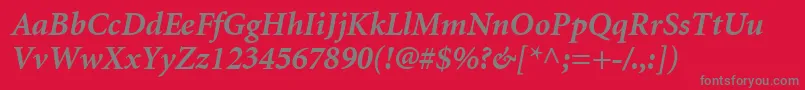 フォントAtlantixBlackSsiBoldItalic – 赤い背景に灰色の文字
