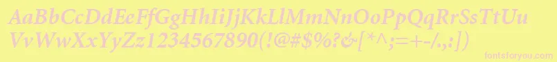 AtlantixBlackSsiBoldItalic Font – Pink Fonts on Yellow Background