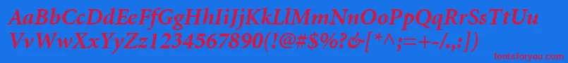 Шрифт AtlantixBlackSsiBoldItalic – красные шрифты на синем фоне