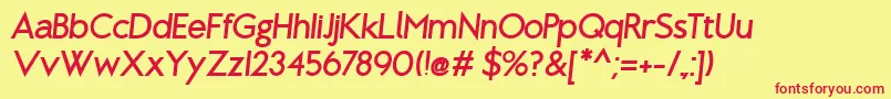 BrixtonBoldOblique Font – Red Fonts on Yellow Background