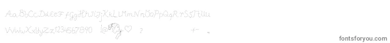 フォントPffft – 白い背景に灰色の文字