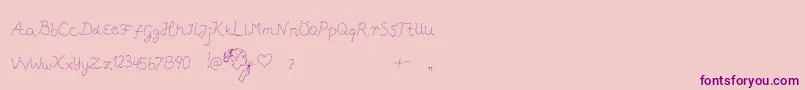 Pffft Font – Purple Fonts on Pink Background