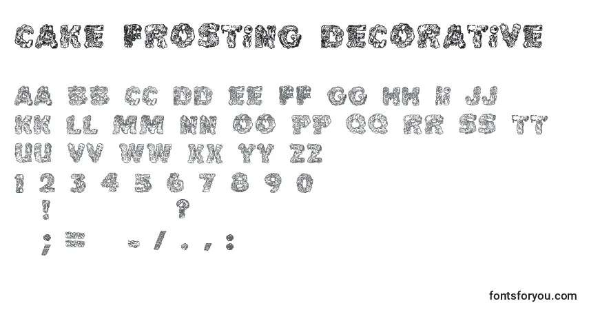 Schriftart Cake Frosting Decorative – Alphabet, Zahlen, spezielle Symbole