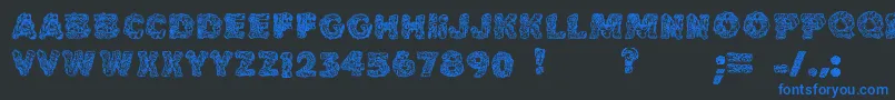 Cake Frosting Decorative Font – Blue Fonts on Black Background