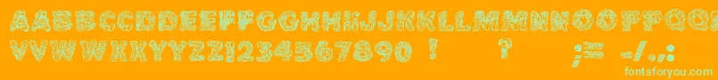 Cake Frosting Decorative Font – Green Fonts on Orange Background