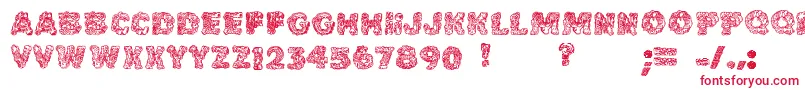 Cake Frosting Decorative Font – Red Fonts on White Background