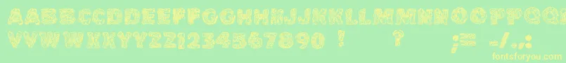 Cake Frosting Decorative Font – Yellow Fonts on Green Background