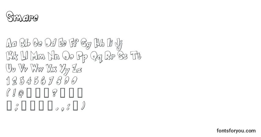 Czcionka Smarc – alfabet, cyfry, specjalne znaki