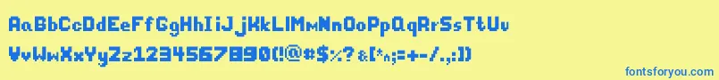 Thixel Font – Blue Fonts on Yellow Background