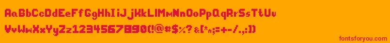 Thixel Font – Red Fonts on Orange Background