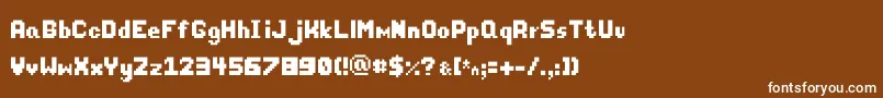 Thixel Font – White Fonts on Brown Background