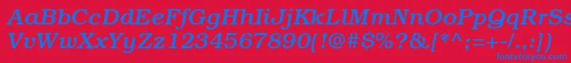 ItcBookmanLtMediumItalic Font – Blue Fonts on Red Background