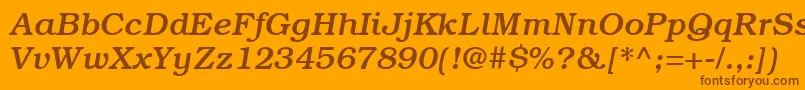 ItcBookmanLtMediumItalic Font – Brown Fonts on Orange Background