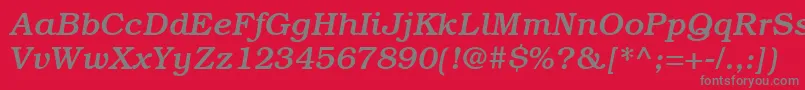 ItcBookmanLtMediumItalic Font – Gray Fonts on Red Background