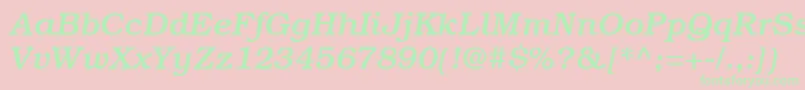 ItcBookmanLtMediumItalic Font – Green Fonts on Pink Background