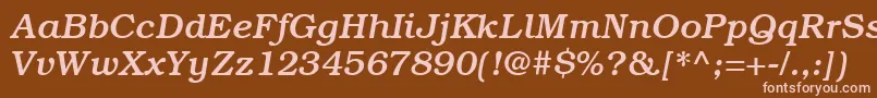 ItcBookmanLtMediumItalic Font – Pink Fonts on Brown Background