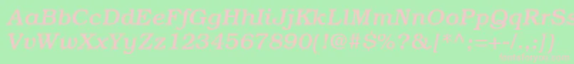 ItcBookmanLtMediumItalic Font – Pink Fonts on Green Background