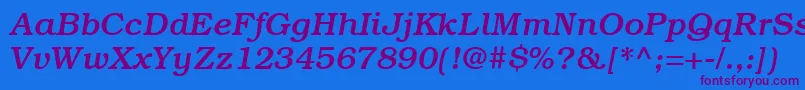 ItcBookmanLtMediumItalic Font – Purple Fonts on Blue Background