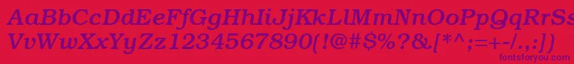 ItcBookmanLtMediumItalic Font – Purple Fonts on Red Background