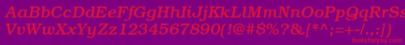 ItcBookmanLtMediumItalic Font – Red Fonts on Purple Background