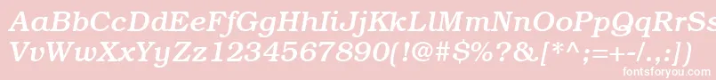 ItcBookmanLtMediumItalic Font – White Fonts on Pink Background