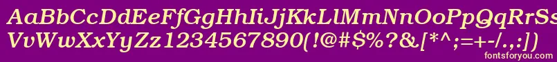 ItcBookmanLtMediumItalic Font – Yellow Fonts on Purple Background