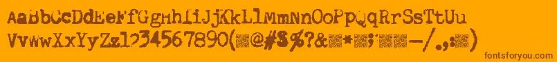 Quiettyper-fontti – ruskeat fontit oranssilla taustalla