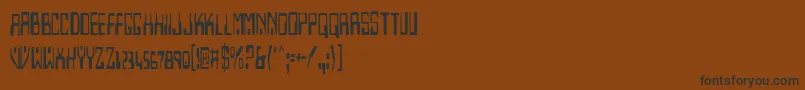 フォントHomemadeRobotCondensed – 黒い文字が茶色の背景にあります