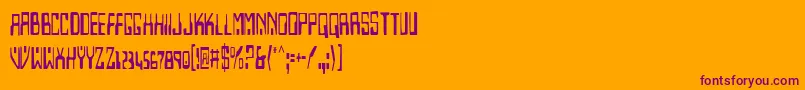 Шрифт HomemadeRobotCondensed – фиолетовые шрифты на оранжевом фоне