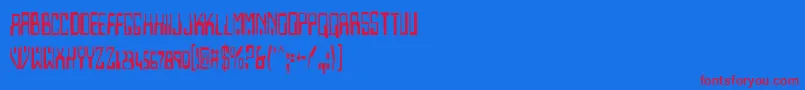 HomemadeRobotCondensed Font – Red Fonts on Blue Background