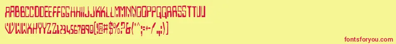 HomemadeRobotCondensed Font – Red Fonts on Yellow Background