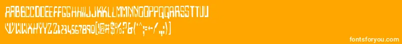 フォントHomemadeRobotCondensed – オレンジの背景に白い文字