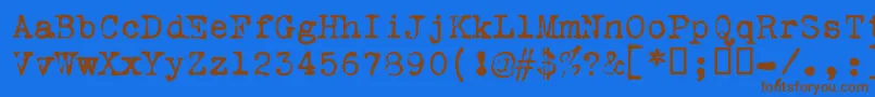 Vtremingtonportable Font – Brown Fonts on Blue Background