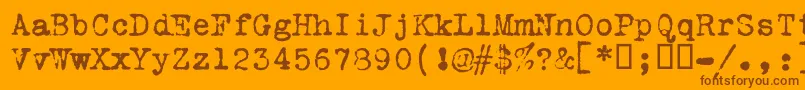 Weitere Informationen zur Vtremingtonportable-Schriftart Vtremingtonportable-Schriftart – Braune Schriften auf orangefarbenem Hintergrund